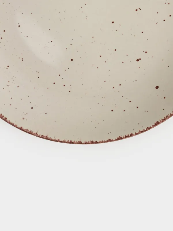 Snack plate, 21 cm, 2 pieces, ceramic, beige, speckled, Speckled, image-3