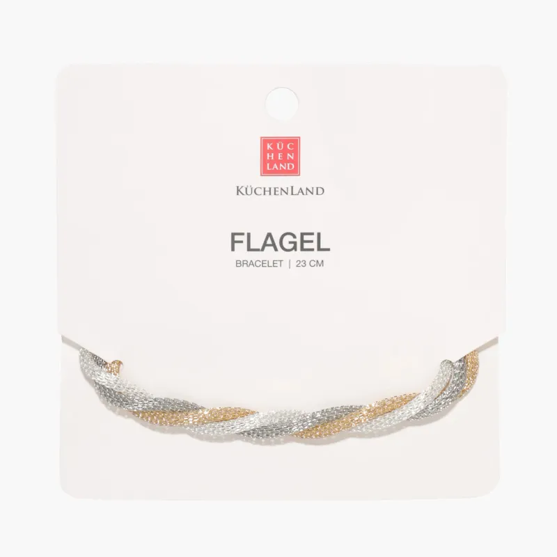 Bracelet, 24 cm, triple, metal, gold-silver, Harness, Flagel, image-2