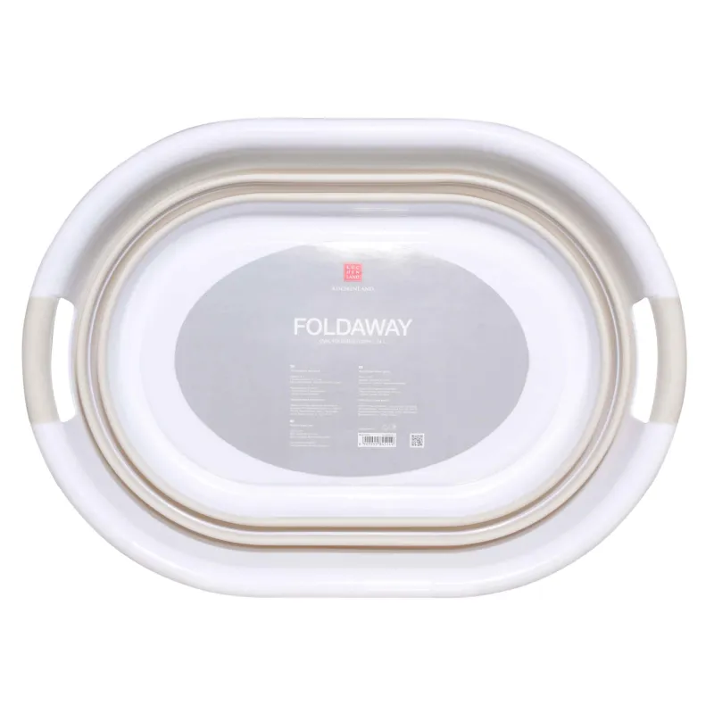 Foldable basin, 24 L, oval, rubber / plastic, grey, Foldaway, image-3