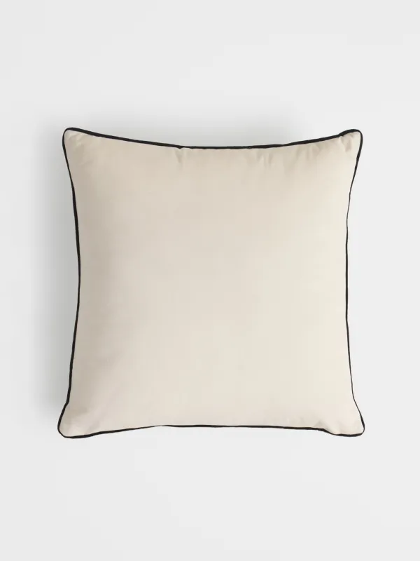 Decorative pillow, 45x45 cm, velvet, milky, Art is a line around your thoughts, Scroll, image-1