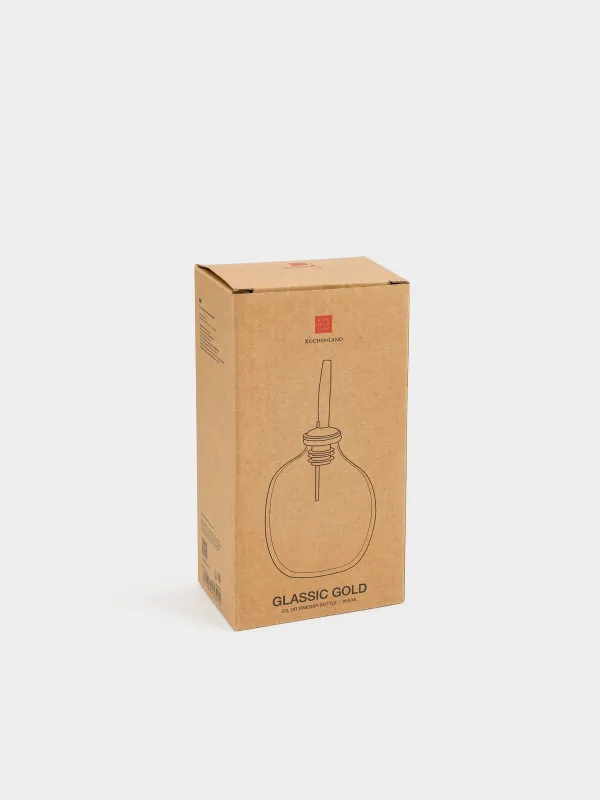 Oil or vinegar bottle, 250 ml, with dispenser, glass / metal, Classic gold, image-3
