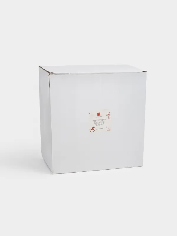 Divided plate, with decor, 24x11 cm, 4 compartments, ceramic, white and red, rocking horse, Christmas miracle classic, image-5