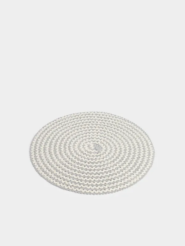 Placemat, 38 cm, polypropylene / polyester, round, grey-milk, Circle, image-1