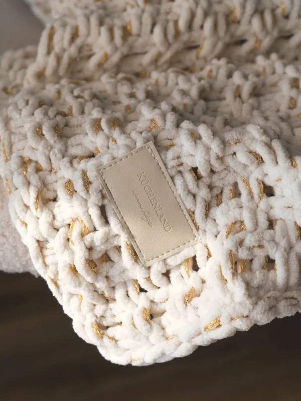 Plaid, 127x152 cm, knitted, polyester, Ivory, Neutral, image-2