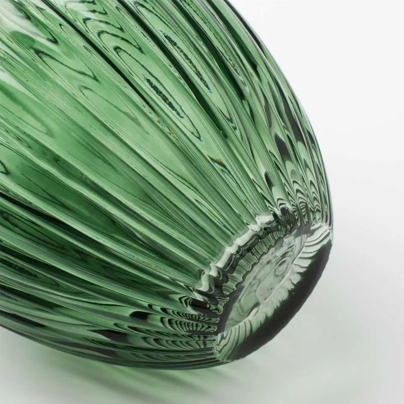 Flower vase, 27 cm, glass, green, Ribedic, image-8