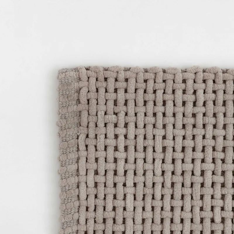 Mat, 60x110 cm, anti-slip, Polyester / cotton, beige, Grid, Cozy, image-2