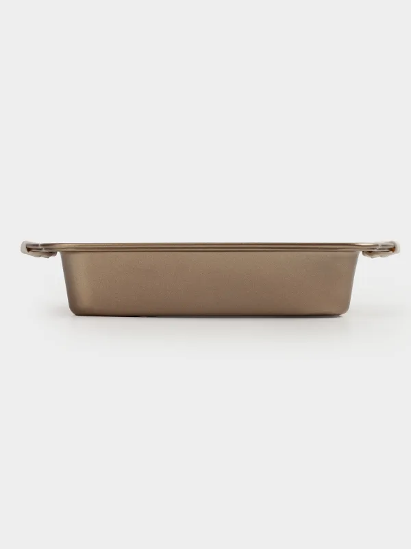 Baking dish, 28x22 cm, with handles, steel / silicone, square, copper, Resto , image-6