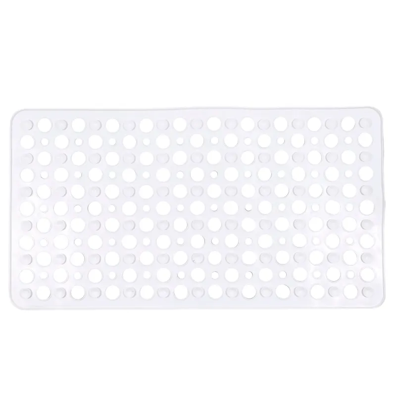 Bath/shower mat, 36x66 cm, anti-slip, rubber, rectangular, white, Polka dot, image-1