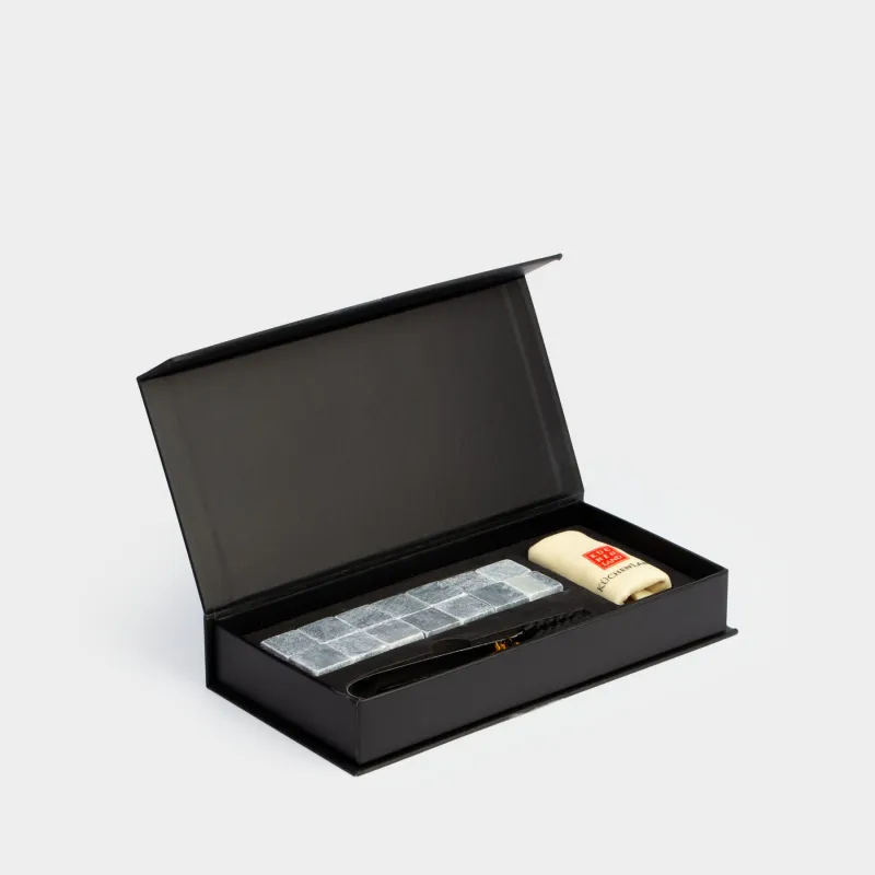 Set of beverage cooling cubes, 16 pr, with tongs, steatite / steel, BAR