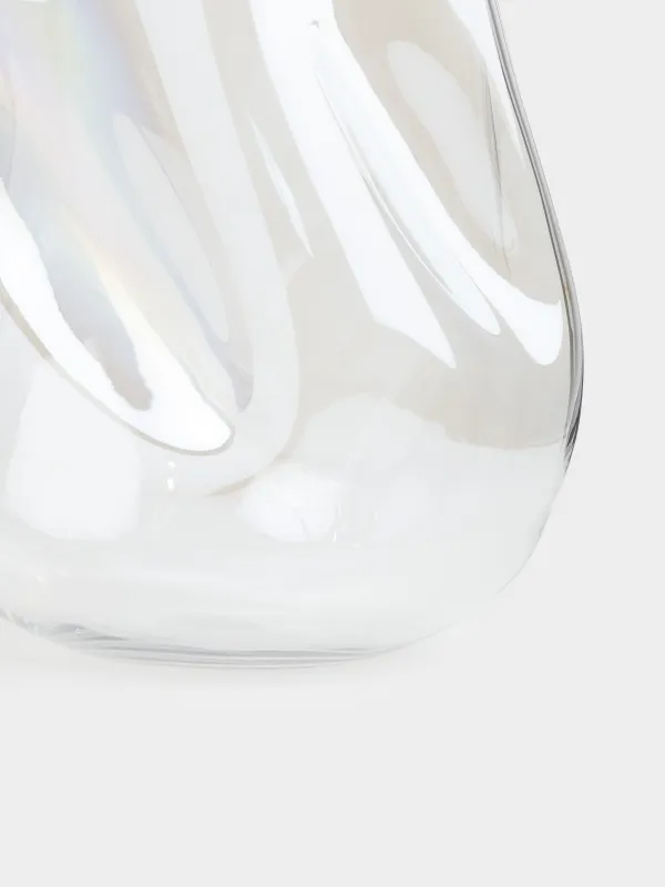 Flower vase, 25 cm, glass, mother of pearl, Cascade, image-3
