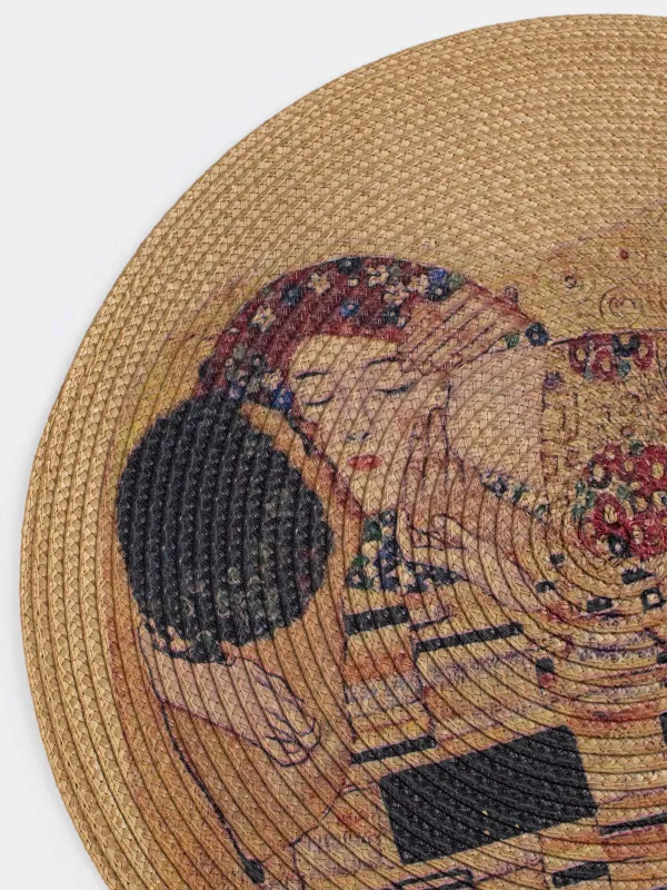 Napkin for appliances, 38 cm, polypropylene/PET, Round, Golden, Kiss, Klimt, Circle print, image-2