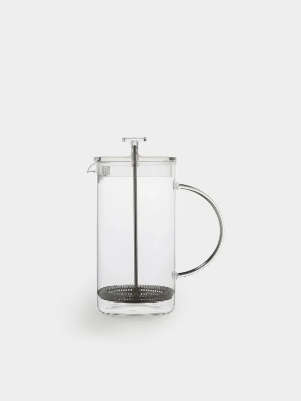 French press, 1 l, glass B / steel, Clear, image-0