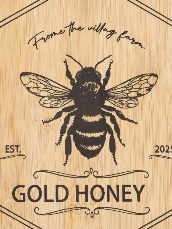 Cutting board, 25x22 cm, bamboo, hexagonal, Bee, Honey, image-5
