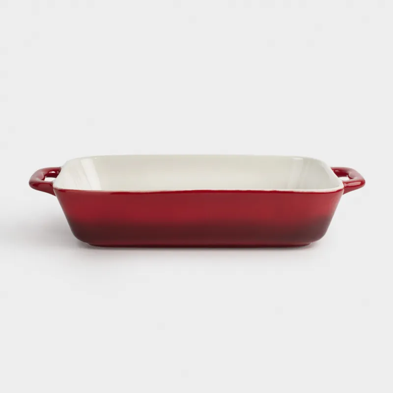 Baking dish, 27x20 cm, ceramic, rectangular, burgundy, Gradient, Cakes gradient