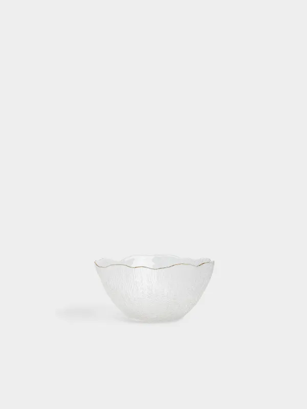 Salad bowl, 17x8 cm, 700 ml, glass, with golden edging, Berg, image-0