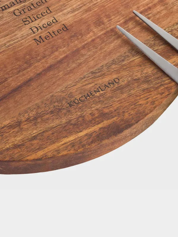 Cheese set, 3 items, platter board, wood / steel, Noble tree, image-2