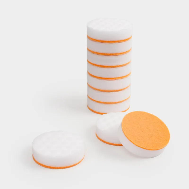 Sponge for cleaning white shoes and soles, 6 cm, 10 pcs, melamine / abrasive, white-beige, Clean, image-1