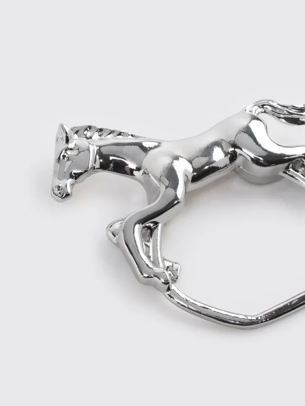 Napkin ring, 7 cm, metal, silver, Horse, Horse silver, image-1