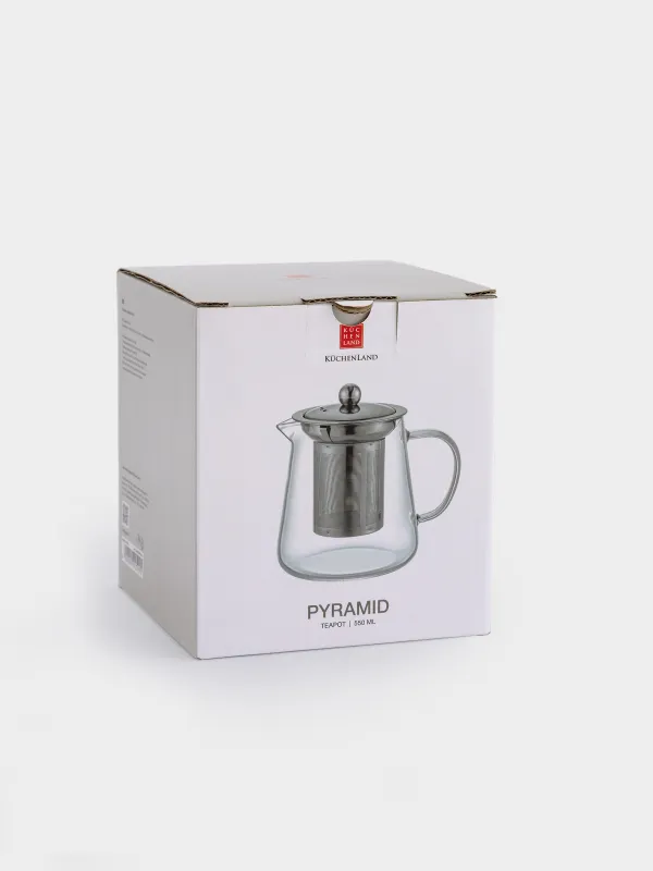 Teapot, 550 ml, glass B/steel, Pyramid, image-4