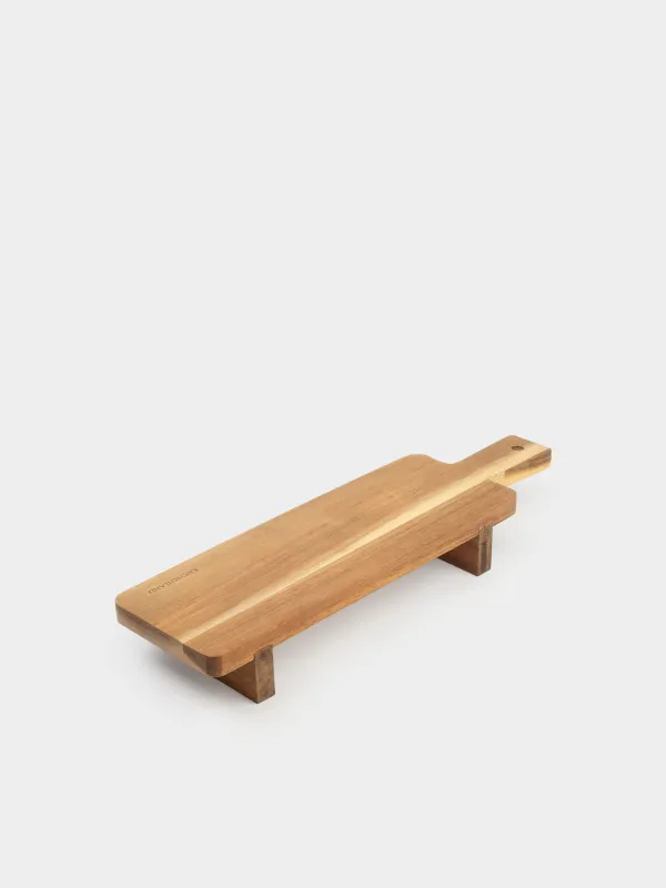 Serving dish, 38x11 cm, with handle, on legs, wood, Noble tree, image-3