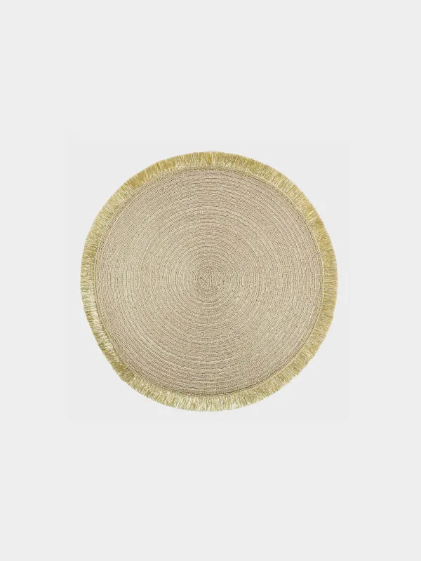 Napkin for appliances, 38 cm, polyester, round, golden, Rotary shine, image-0