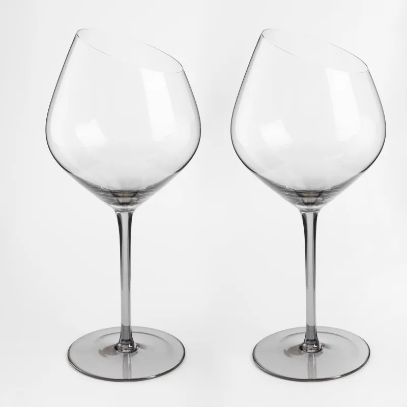 Red wine glass, 560 ml, 2 pcs, glass, grey, Charm L Color, image-0