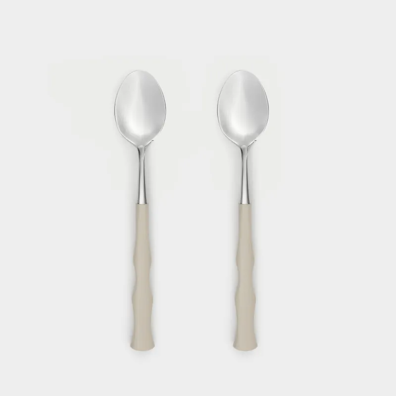Tea spoon, 2 pcs, steel / plastic, beige, Bends, Toronto