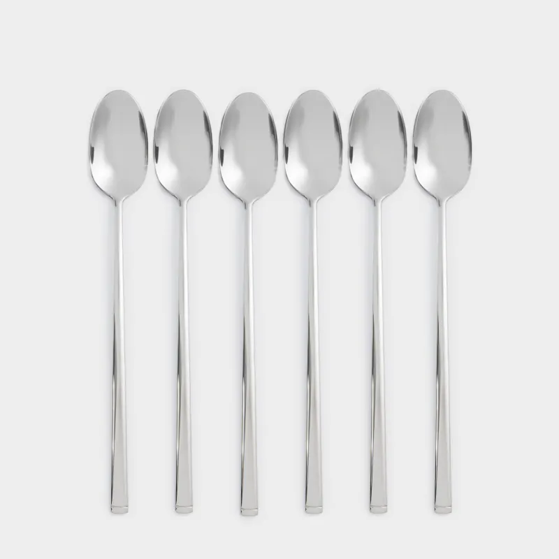 Tea spoon, 6 pcs, with long handle, steel, Madrid