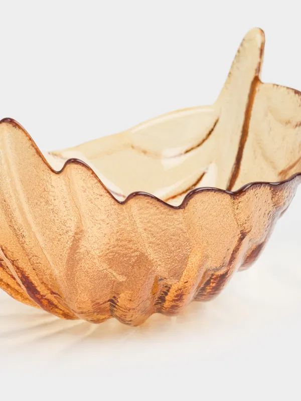 Salad bowl, 17x10 cm, ml, glass, color, Leaf, Curvy, image-1