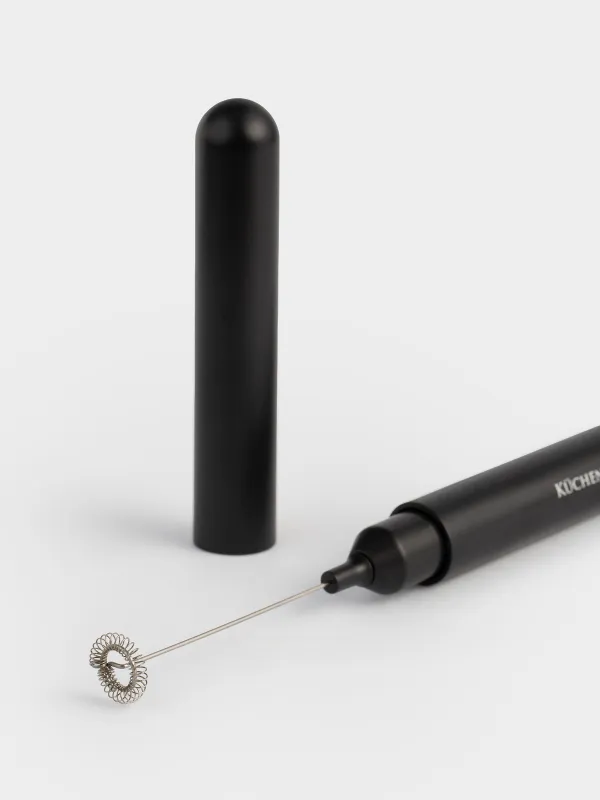 Milk frother, 24cm, submersible, in a case, plastic/steel, black, Liberica, image-1