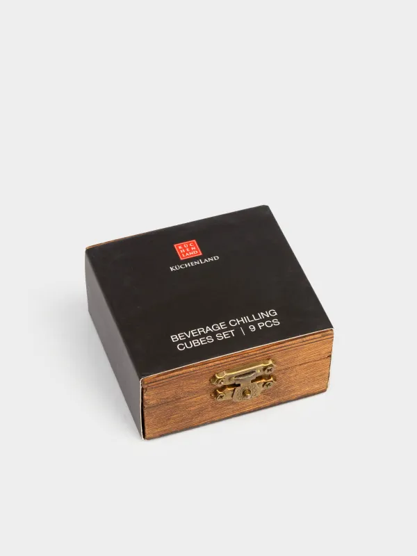 Set of cubes for cooling drinks, 10 pr, in a box, basalt, image-5