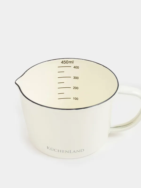 Measuring Mug, 500 ml, enameled metal, milk, Nostalgia, image-2