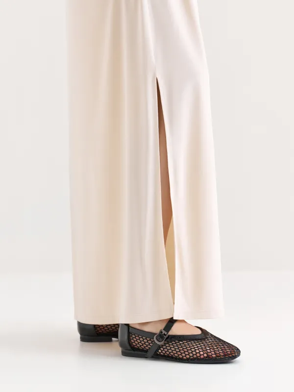 Women's dress, homewear, maxi, size S, viscose / polyester, graphite, Callisto, image-4