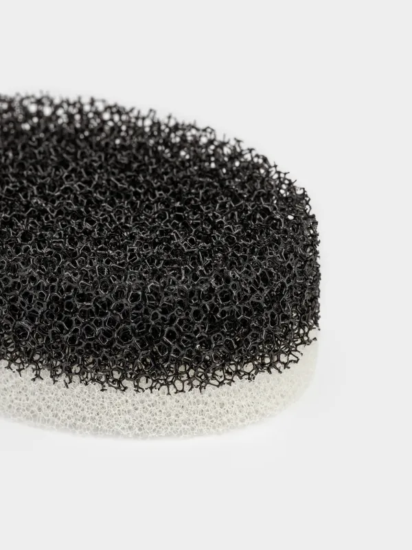 Sponge for washing dishes, 9x6 cm, 3 pcs, abrasive, oval, black and gray, Black clean, image-6