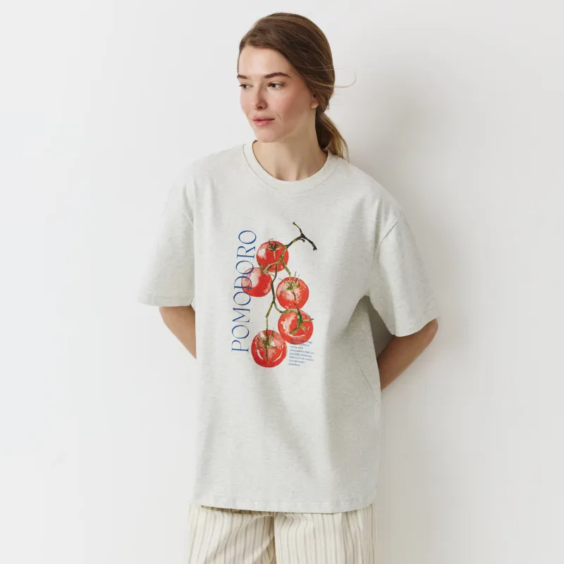 Women's T-shirt, size L, cotton, white, Pomodoro, Alvida