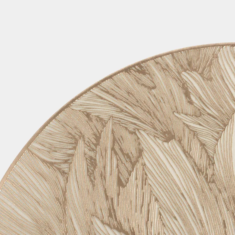 Placemat, 38 cm, PVC, round, golden, Sheet, Azhur, image-4