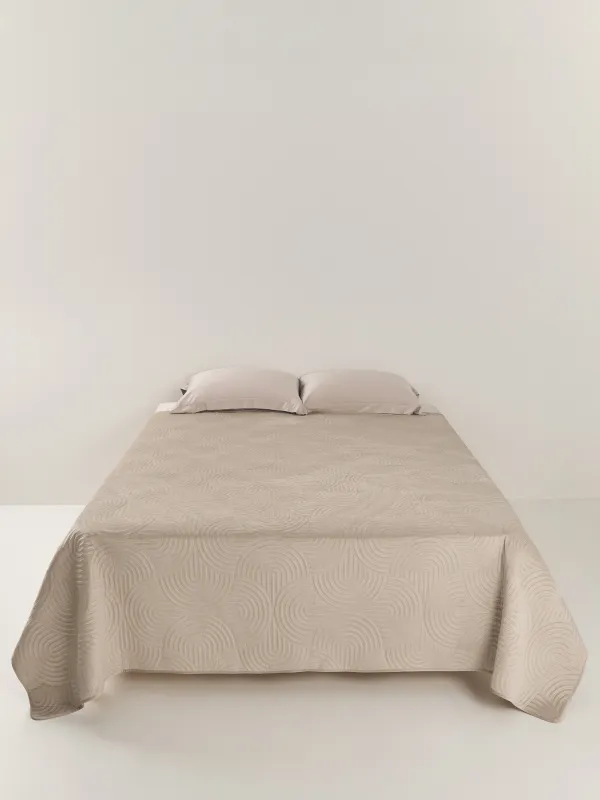 Bedspread, 220x240 cm, quilted, velvet/microfiber, beige, Arch, Arch, image-4