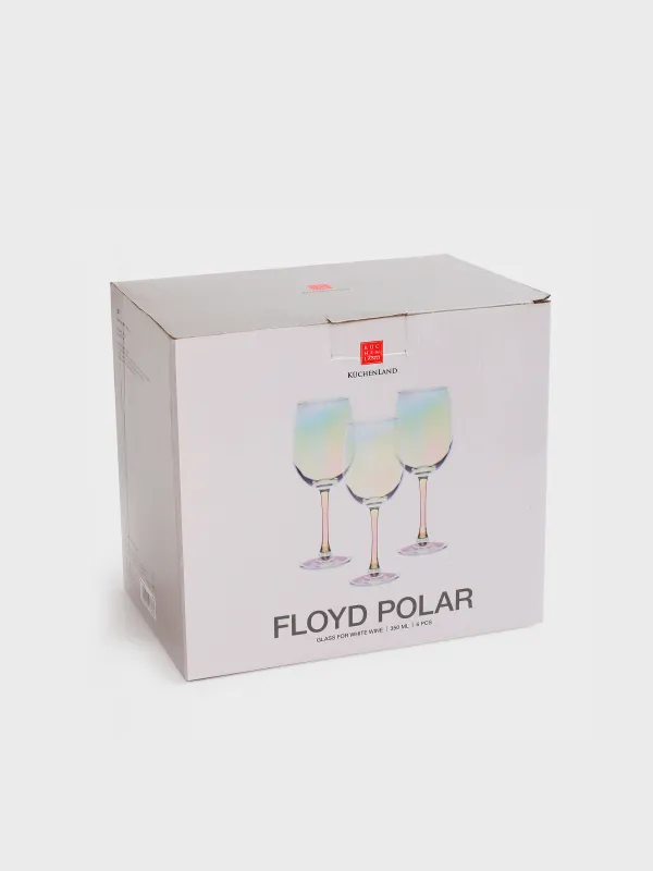 White wine glass, 320 ml, 6 pcs, glass, mother of pearl, Floyd polar, image-4
