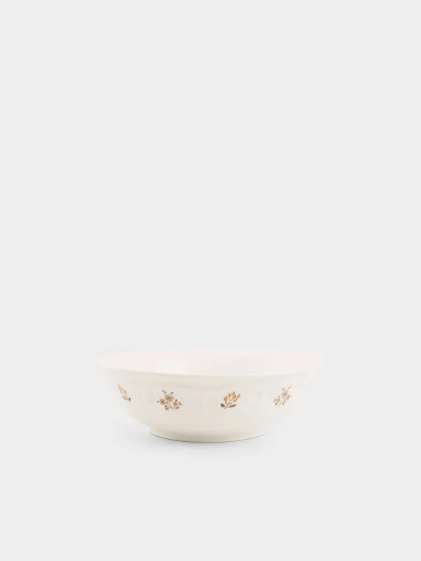 Salad bowl, 23x7 cm, 1.45 l, porcelain N, white, vintage flowers, La flore, image-0