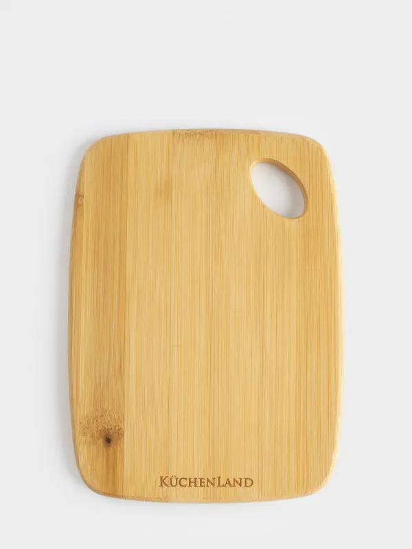 Cutting board, 20х15 cm, rectangular, rounded, bamboo, Bamboo, image-0