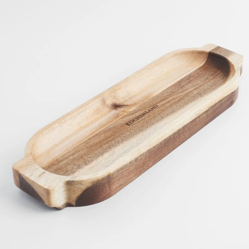 Serving dish, 35x11 cm, with handles, wood, Noble tree