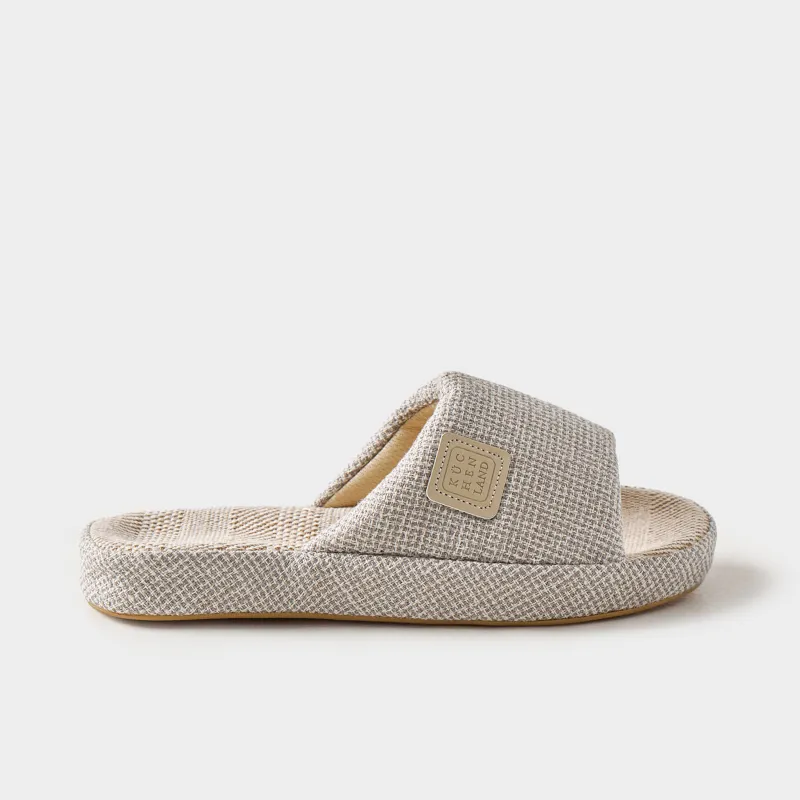 Women's slippers, homewear, size 36-37, polyester, light gray, Serious