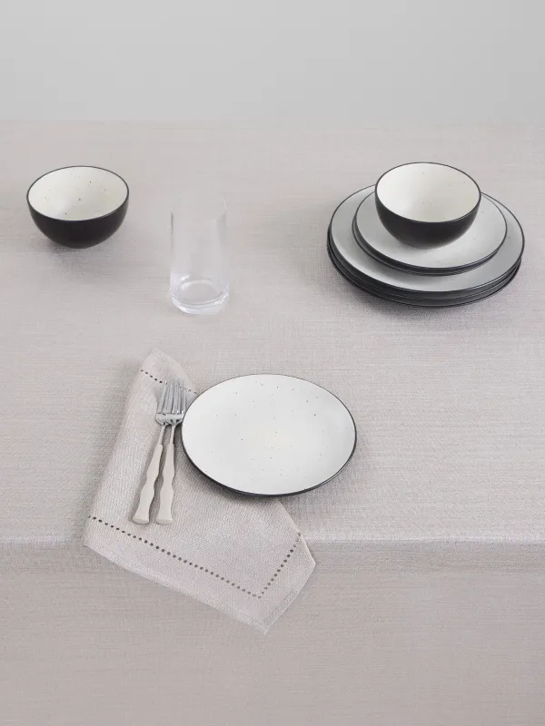 Tablecloth, 160x160 cm, polyester, beige, Hemstitch, image-1