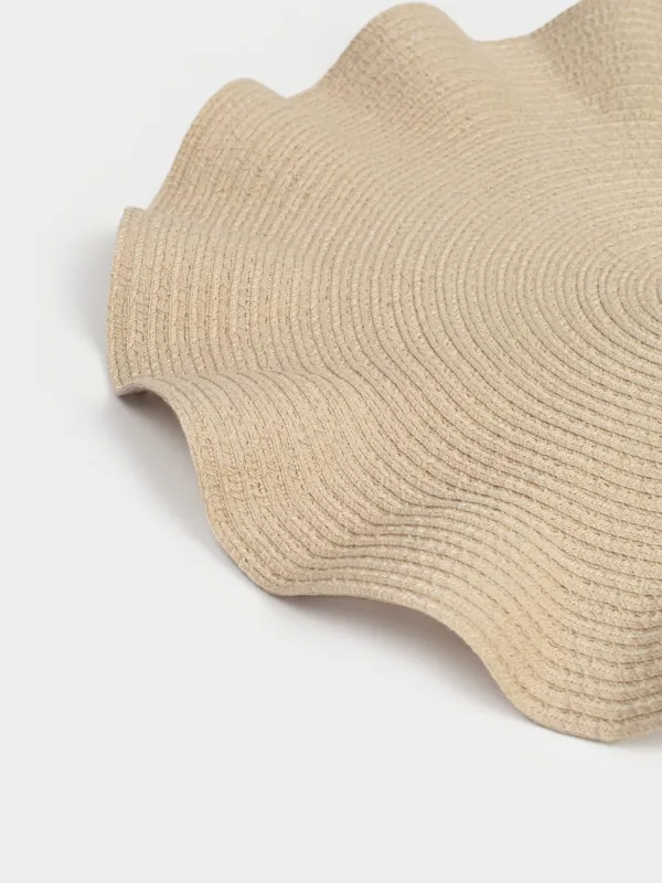 Placemat, 38 cm, polyester, round, beige, Wavy edges, Circle wave, image-2