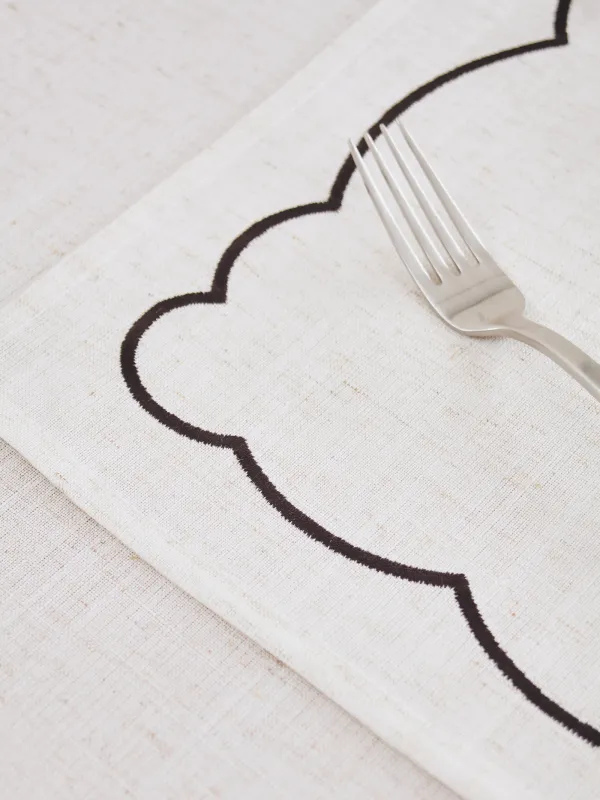 Placemat, 30x45 cm, polyester / linen, rectangular, beige, Vintage, Melange outline, image-4