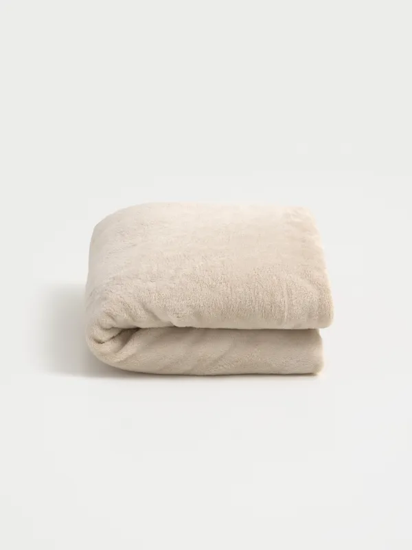 Blanket with pillow, 130x210 cm, fleece / plush, beige, Rabbit, Plush animals, image-2