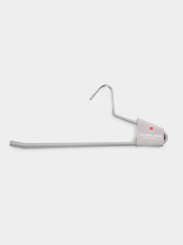 Hanger for trousers/skirts, 36 cm, 3 pcs, metal coated, gray, Colorful house, image-4