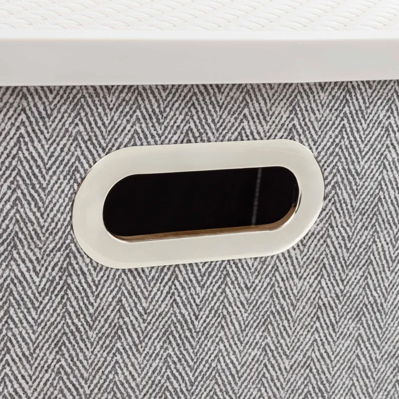 Organizer-box for things, 38x26 cm, with handles/lid, textile / plastic, gray, Pedant new, image-1