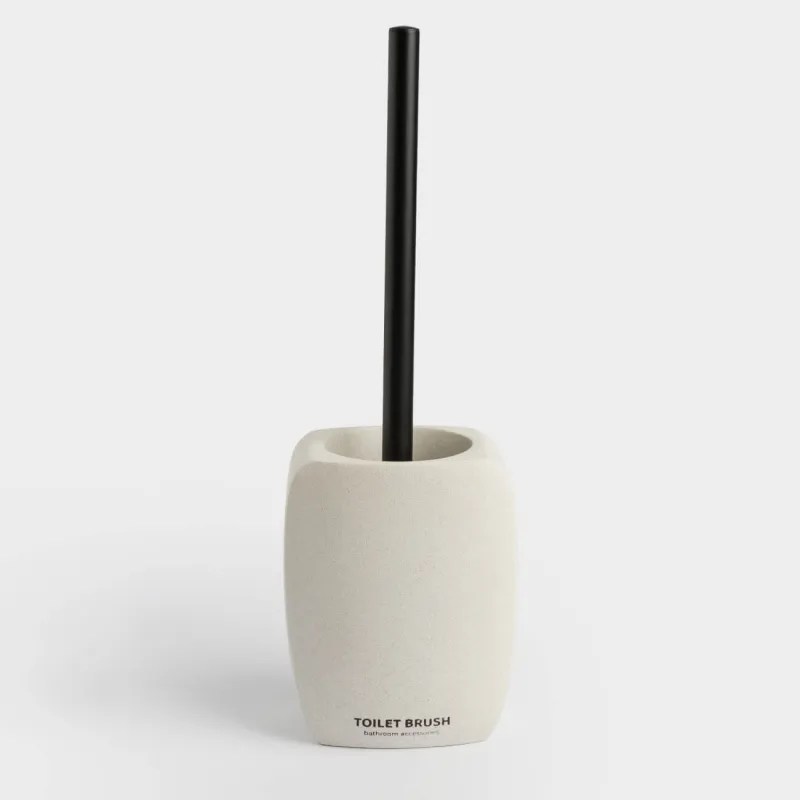 Toilet brush, 35 cm, with stand, rubber / cement, sand, Severe