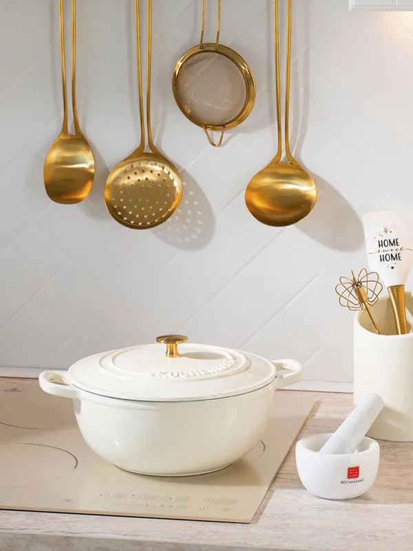 Cauldron, 25 cm, 3.5 l, with lid, cast iron, milk, Light kitchen, image-7